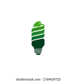 Fluorescent lamp with leaf concept design. good template for ecology electricity or environment design. also perfect for bulb energy saving logo.