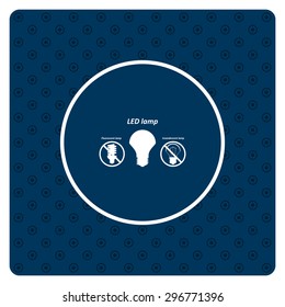 fluorescent lamp, LED lamp, incandescent bulb . icon. vector design