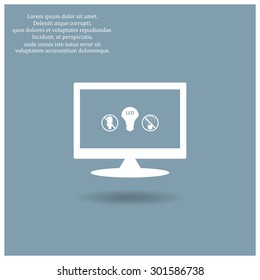 fluorescent lamp, LED lamp, incandescent bulb . icon. vector design