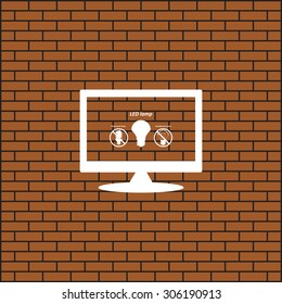 fluorescent lamp, LED lamp, incandescent bulb . icon. vector design