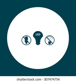 fluorescent lamp, LED lamp, incandescent bulb . icon. vector design