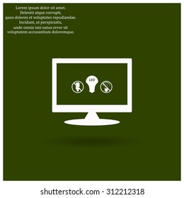 fluorescent lamp, LED lamp, incandescent bulb . icon. vector design