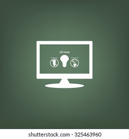 fluorescent lamp, LED lamp, incandescent bulb . icon. vector design