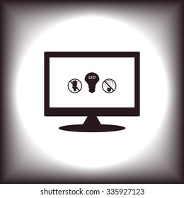 fluorescent lamp, LED lamp, incandescent bulb . icon. vector design