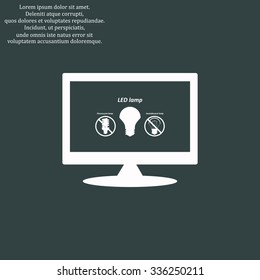 fluorescent lamp, LED lamp, incandescent bulb . icon. vector design
