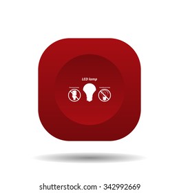 fluorescent lamp, LED lamp, incandescent bulb . icon. vector design