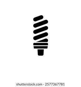 Fluorescent Lamp, Light Bulb Solid Flat Vector Icon Isolated on White Background.