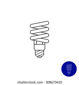 Fluorescent lamp line icon