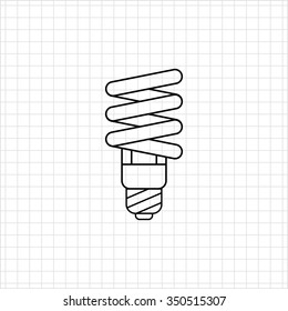 Fluorescent lamp line icon