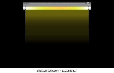 fluorescent lamp simple style vector illustration on black background
