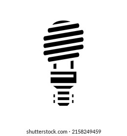 vectores de icono de glifo de bombilla fluorescente. signo de la bombilla fluorescente. símbolo de contorno aislado ilustración negra