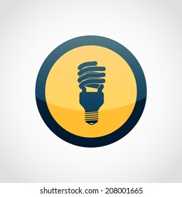 Fluorescent Light Bulb Icon Isolated on White Background