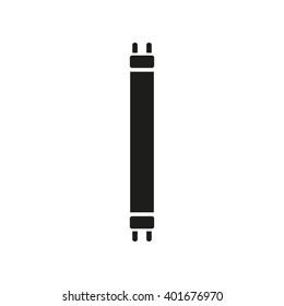 The fluorescent light bulb icon. Lamp and bulb, lightbulb symbol.UI. Web. Logo. Sign. Flat design. App. Stock vector
