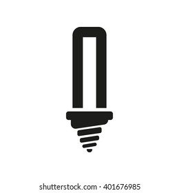 The fluorescent light bulb icon. Lamp and bulb, lightbulb symbol.UI. Web. Logo. Sign. Flat design. App. Stock vector