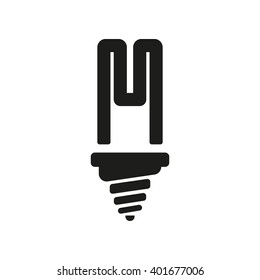 The fluorescent light bulb icon. Lamp and bulb, lightbulb symbol.UI. Web. Logo. Sign. Flat design. App. Stock vector