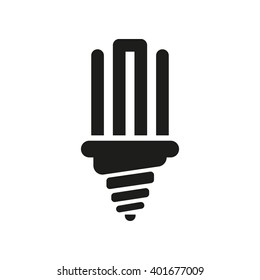 The fluorescent light bulb icon. Lamp and bulb, lightbulb symbol.UI. Web. Logo. Sign. Flat design. App. Stock vector
