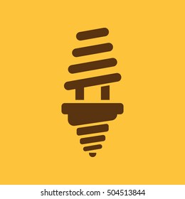 The fluorescent light bulb icon. Lamp and bulb, lightbulb symbol.UI. Web. Logo. Sign. Flat design. App. Stock vector
