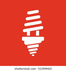 The fluorescent light bulb icon. Lamp and bulb, lightbulb symbol.UI. Web. Logo. Sign. Flat design. App. Stock vector