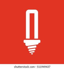 The fluorescent light bulb icon. Lamp and bulb, lightbulb symbol.UI. Web. Logo. Sign. Flat design. App. Stock vector