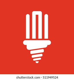 The fluorescent light bulb icon. Lamp and bulb, lightbulb symbol.UI. Web. Logo. Sign. Flat design. App. Stock vector
