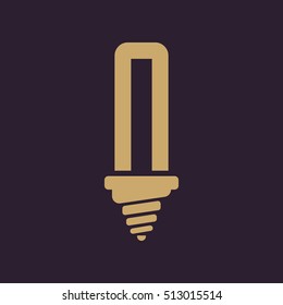 The fluorescent light bulb icon. Lamp and bulb, lightbulb symbol.UI. Web. Logo. Sign. Flat design. App. Stock vector