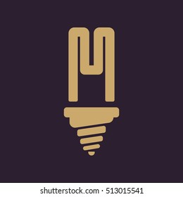 The fluorescent light bulb icon. Lamp and bulb, lightbulb symbol.UI. Web. Logo. Sign. Flat design. App. Stock vector