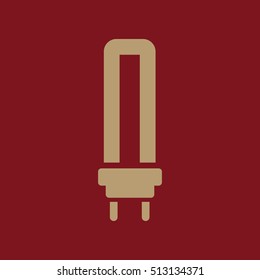 The fluorescent light bulb icon. Lamp and bulb, lightbulb symbol.UI. Web. Logo. Sign. Flat design. App. Stock vector