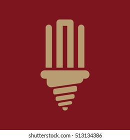 The fluorescent light bulb icon. Lamp and bulb, lightbulb symbol.UI. Web. Logo. Sign. Flat design. App. Stock vector