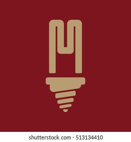 The fluorescent light bulb icon. Lamp and bulb, lightbulb symbol.UI. Web. Logo. Sign. Flat design. App. Stock vector