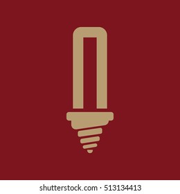 The fluorescent light bulb icon. Lamp and bulb, lightbulb symbol.UI. Web. Logo. Sign. Flat design. App. Stock vector