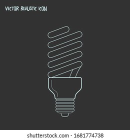 Fluorescent light bulb icon line element. Vector illustration of fluorescent light bulb icon line isolated on clean background for your web mobile app logo design.