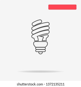 Fluorescent light bulb icon. Vector concept illustration for design.