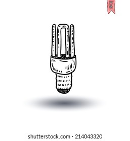 Fluorescent Light Bulb icon - vector illustration