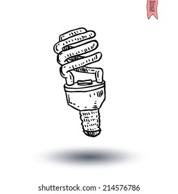Fluorescent Light Bulb icon - vector illustration
