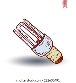 Fluorescent Light Bulb icon - vector illustration