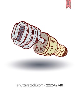 Fluorescent Light Bulb icon - vector illustration