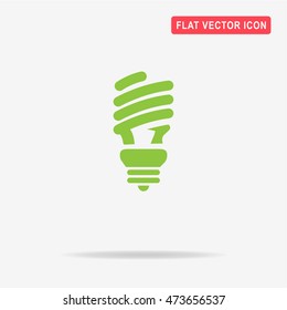 Fluorescent light bulb icon. Vector concept illustration for design.