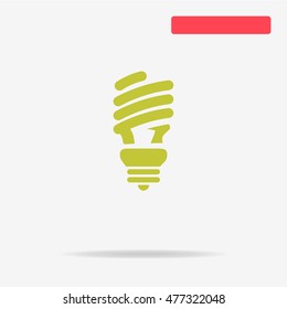 Fluorescent light bulb icon. Vector concept illustration for design.