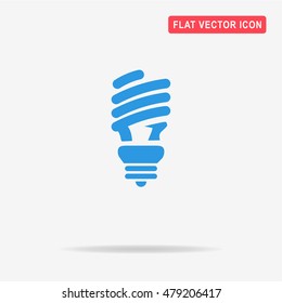 Fluorescent light bulb icon. Vector concept illustration for design.