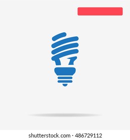 Fluorescent light bulb icon. Vector concept illustration for design.
