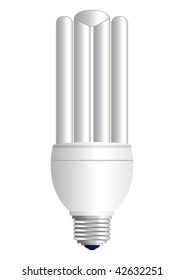 Fluorescent light bulb isolated over white background