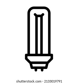fluorescent light bulb line icon vector. fluorescent light bulb sign. isolated contour symbol black illustration