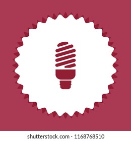 Fluorescent light bulb vector icon, web design element
