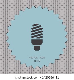 Fluorescent light bulb vector icon, web design element