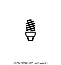 Fluorescent light bulb vector icon, web design element