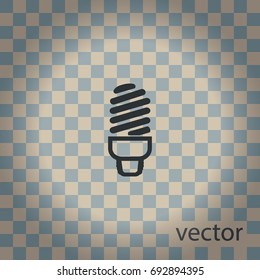 Fluorescent light bulb vector icon, web design element