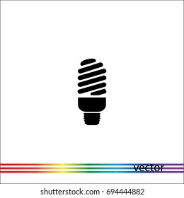 Fluorescent light bulb vector icon, web design element