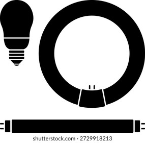O ícone de luz fluorescente isolado no fundo branco