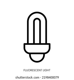 fluorescent light icon. Line Art Style Design Isolated On White Background