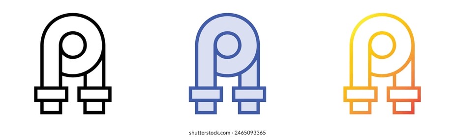 fluorescent light icon. Linear, Blue Fill and Gradient Style Design Isolated On White Background